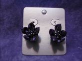 Brinco Flor de Fuxico (Roxo)